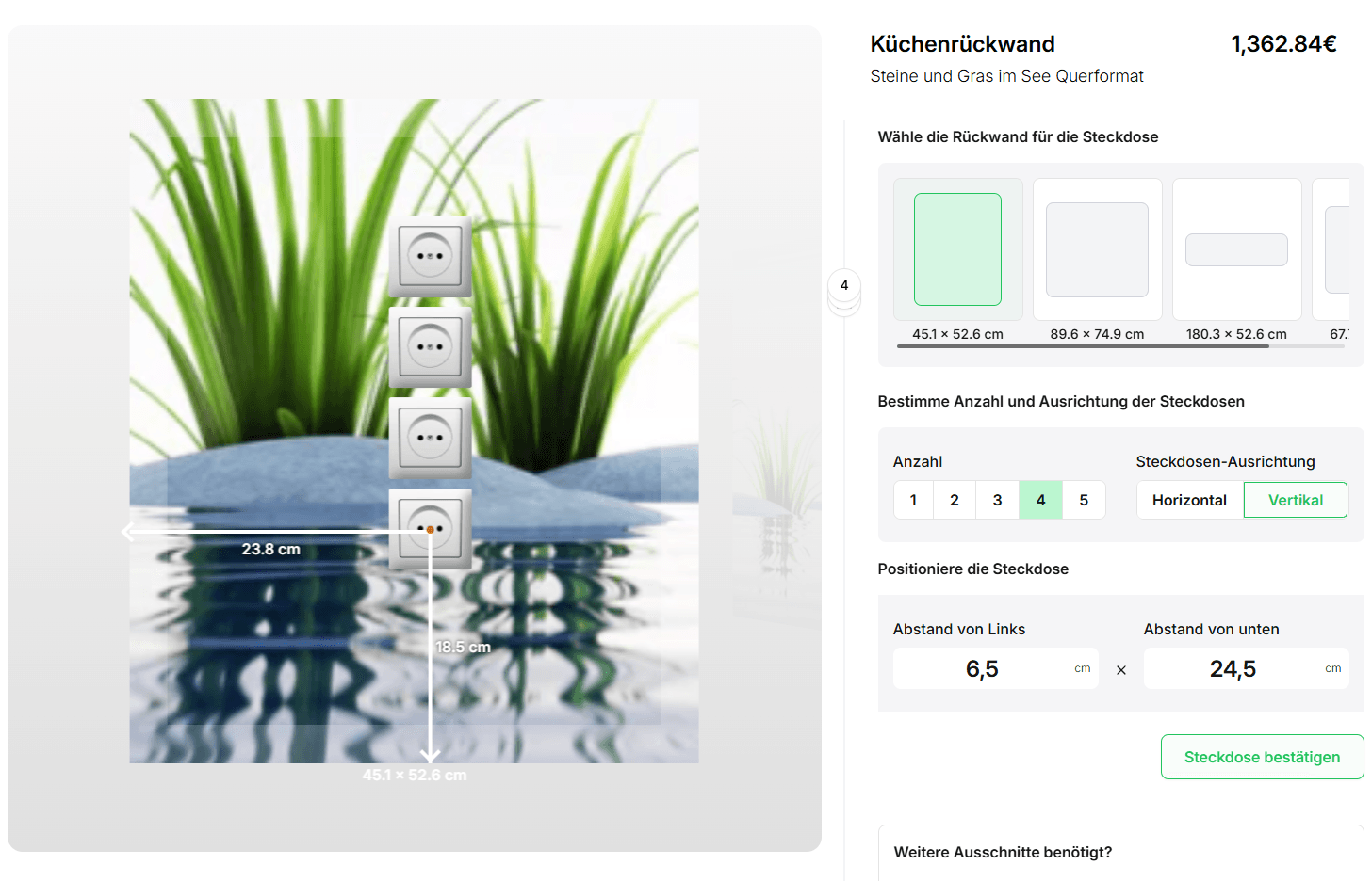 Kühenrückwand-Konfigurator